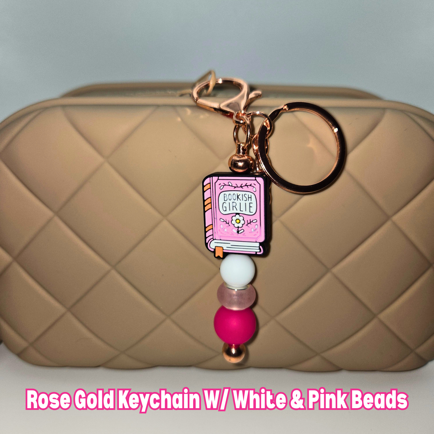 Bookish Girlie Beaded Keychain