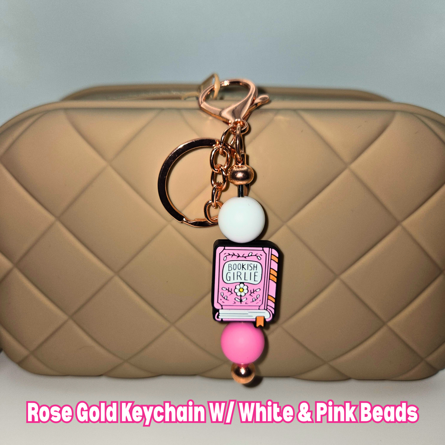 Bookish Girlie Beaded Keychain