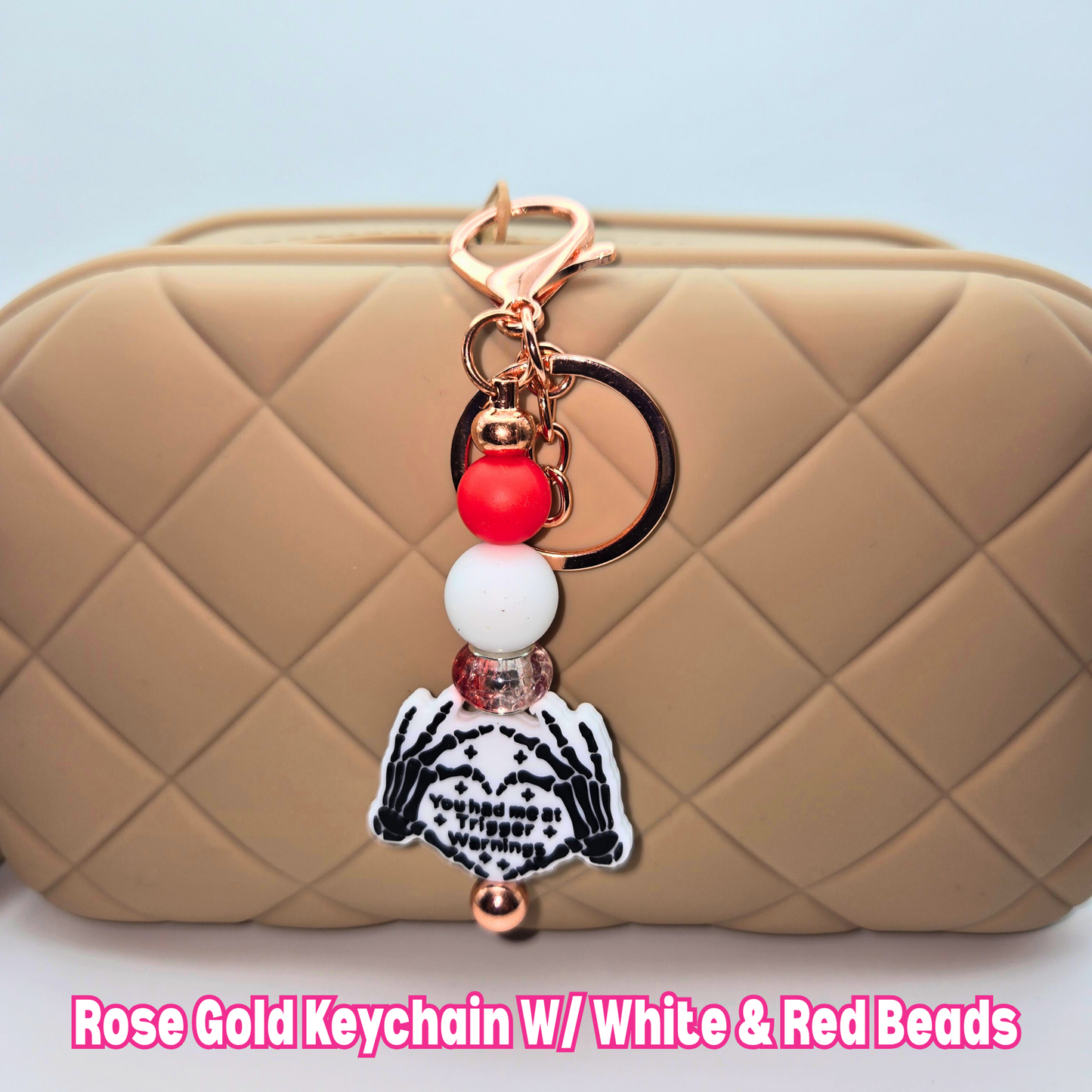 You Had Me At Trigger Warning Beaded Keychain
