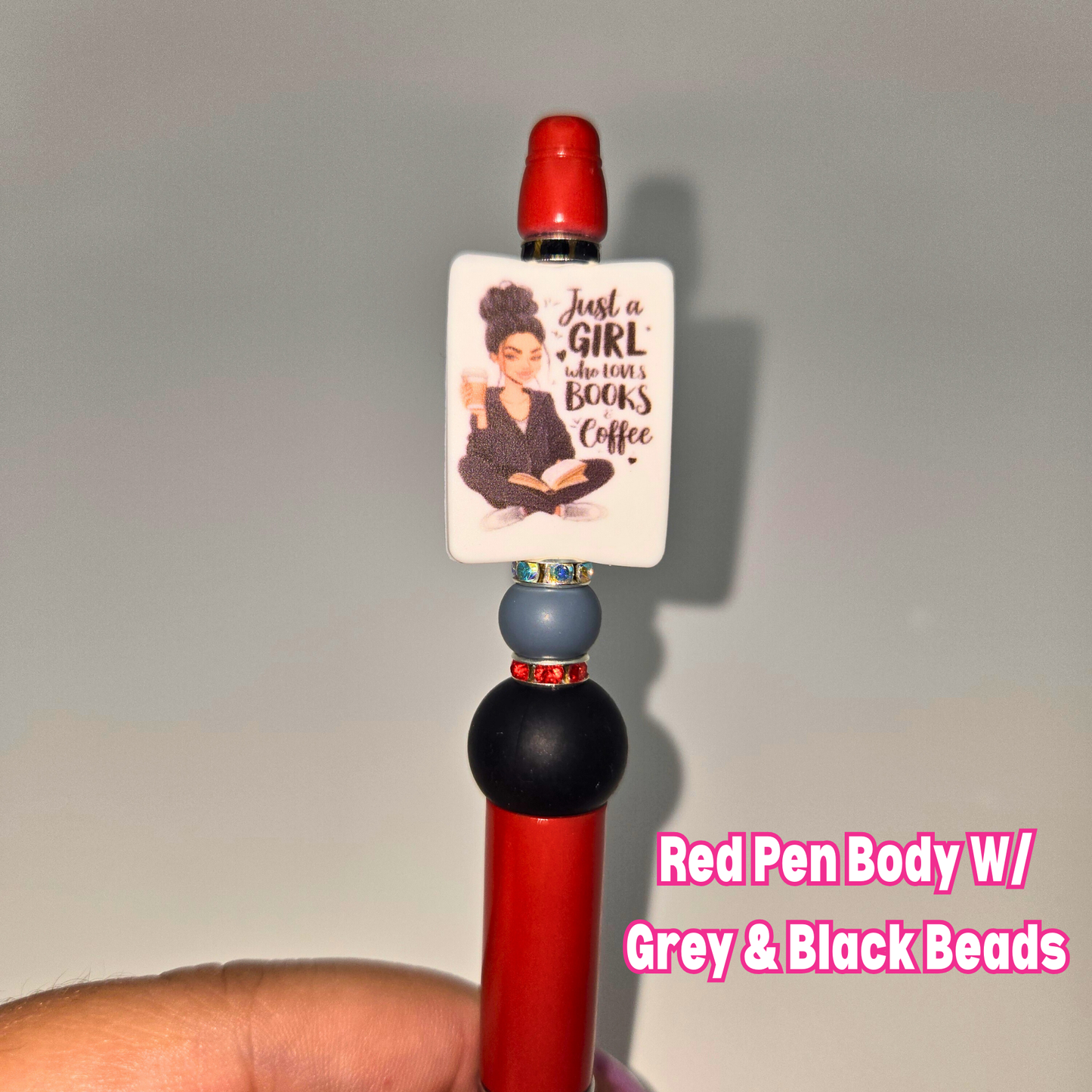 Just A Girl Who Loves Books & Coffee Beaded Pen
