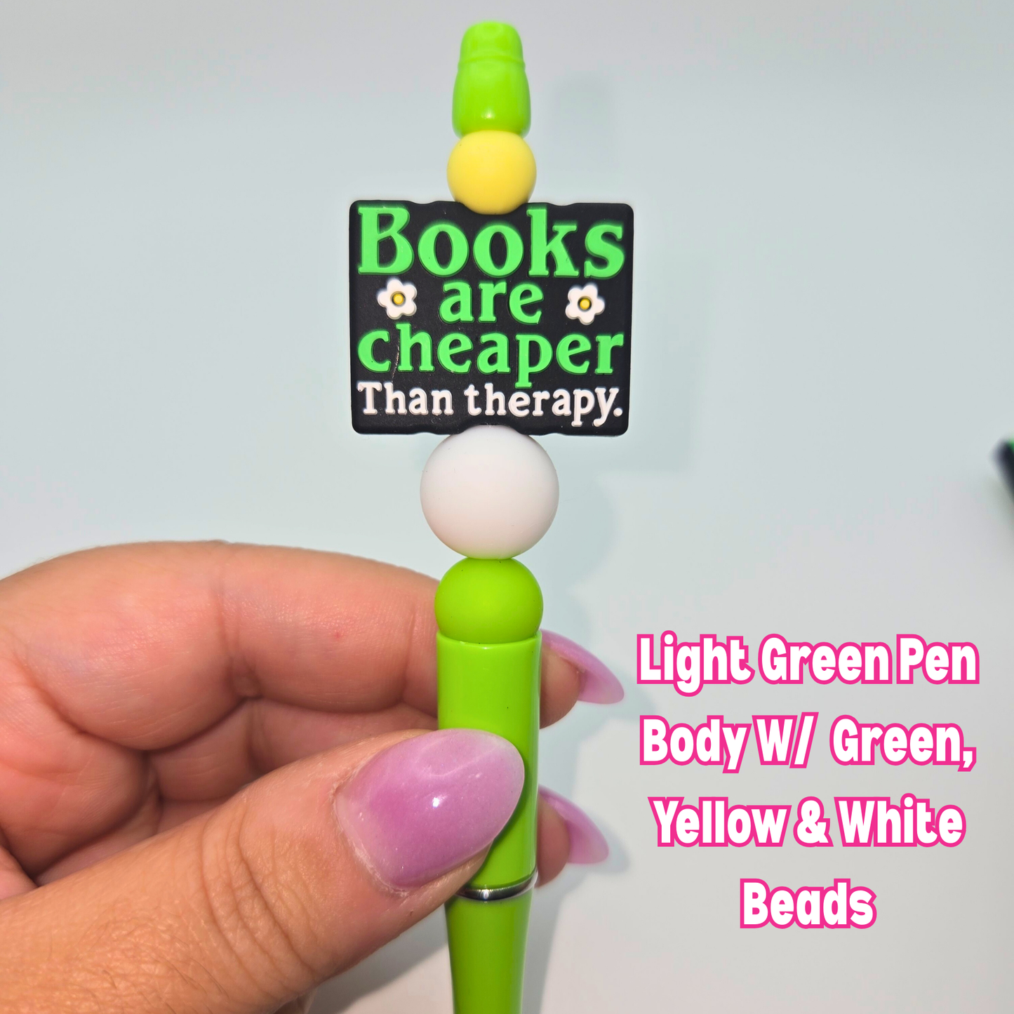 Books Are Cheaper Than Therapy Beaded Pen