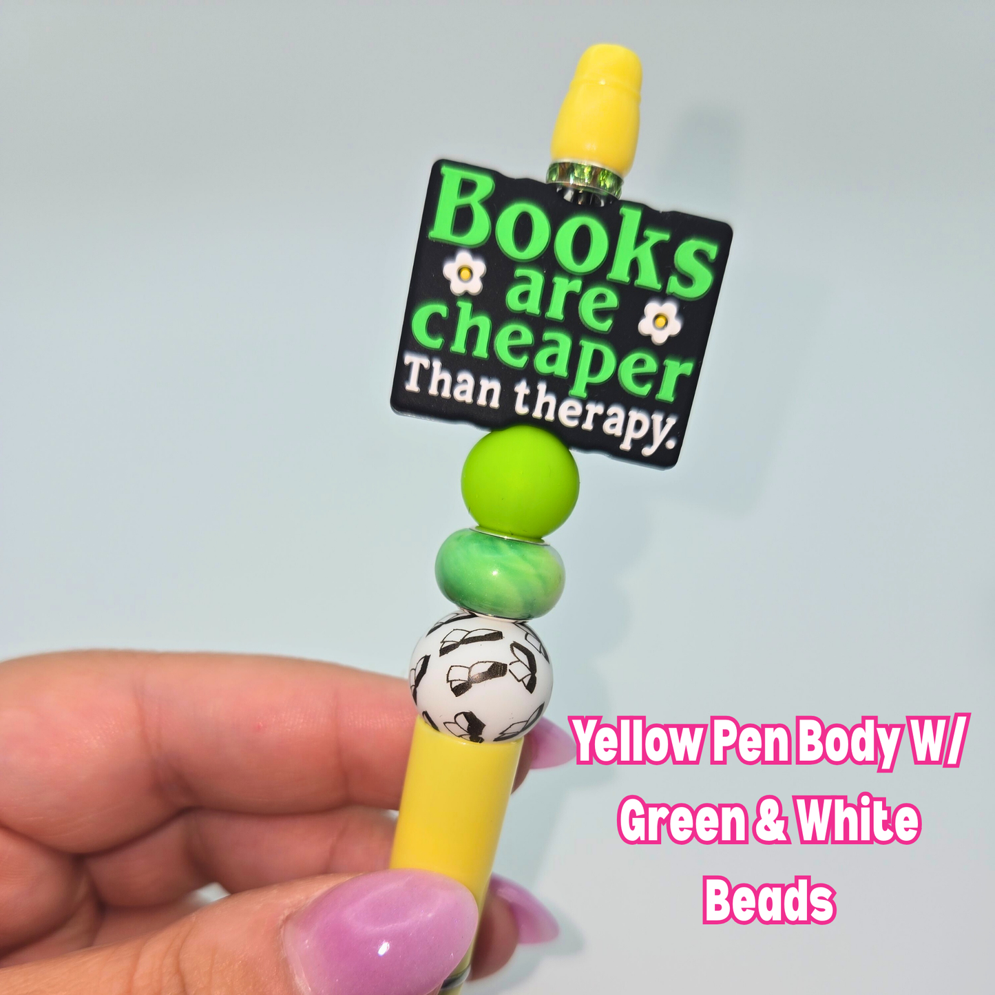 Books Are Cheaper Than Therapy Beaded Pen