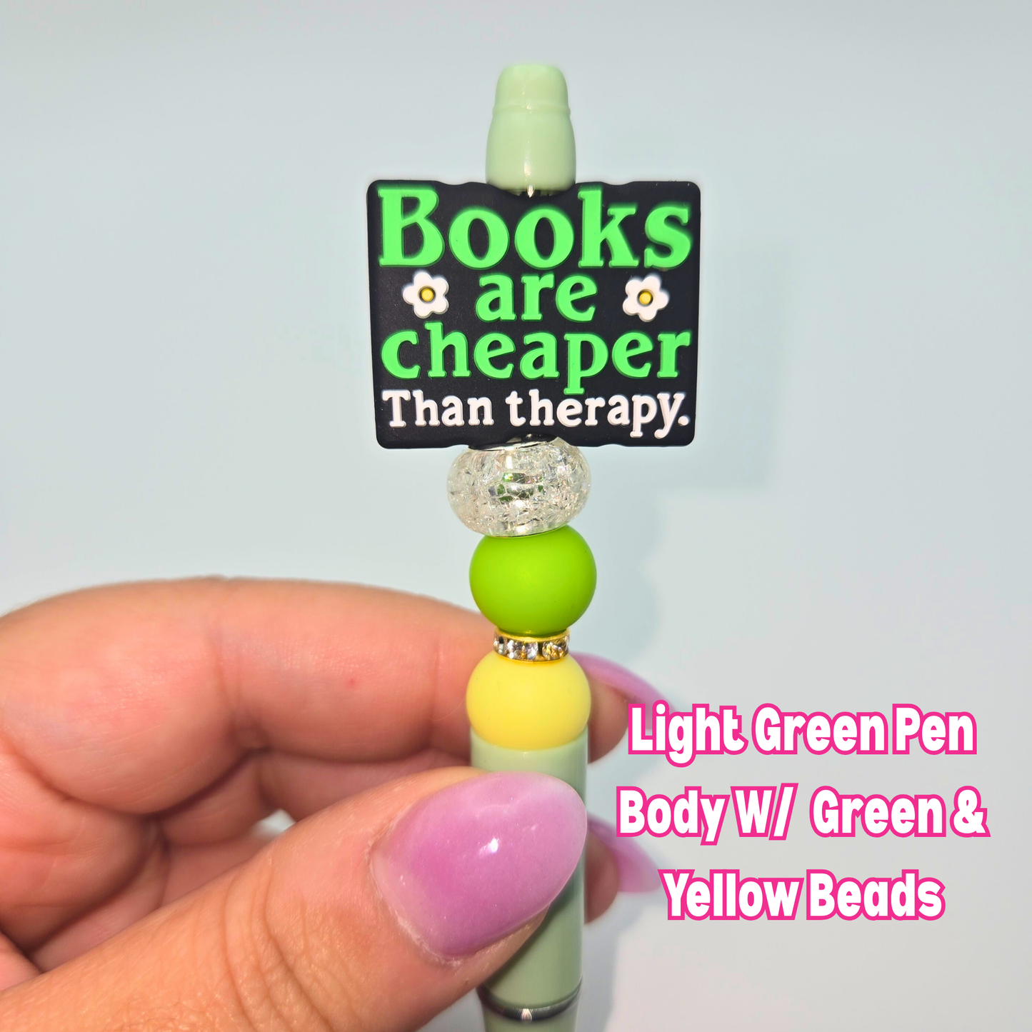 Books Are Cheaper Than Therapy Beaded Pen