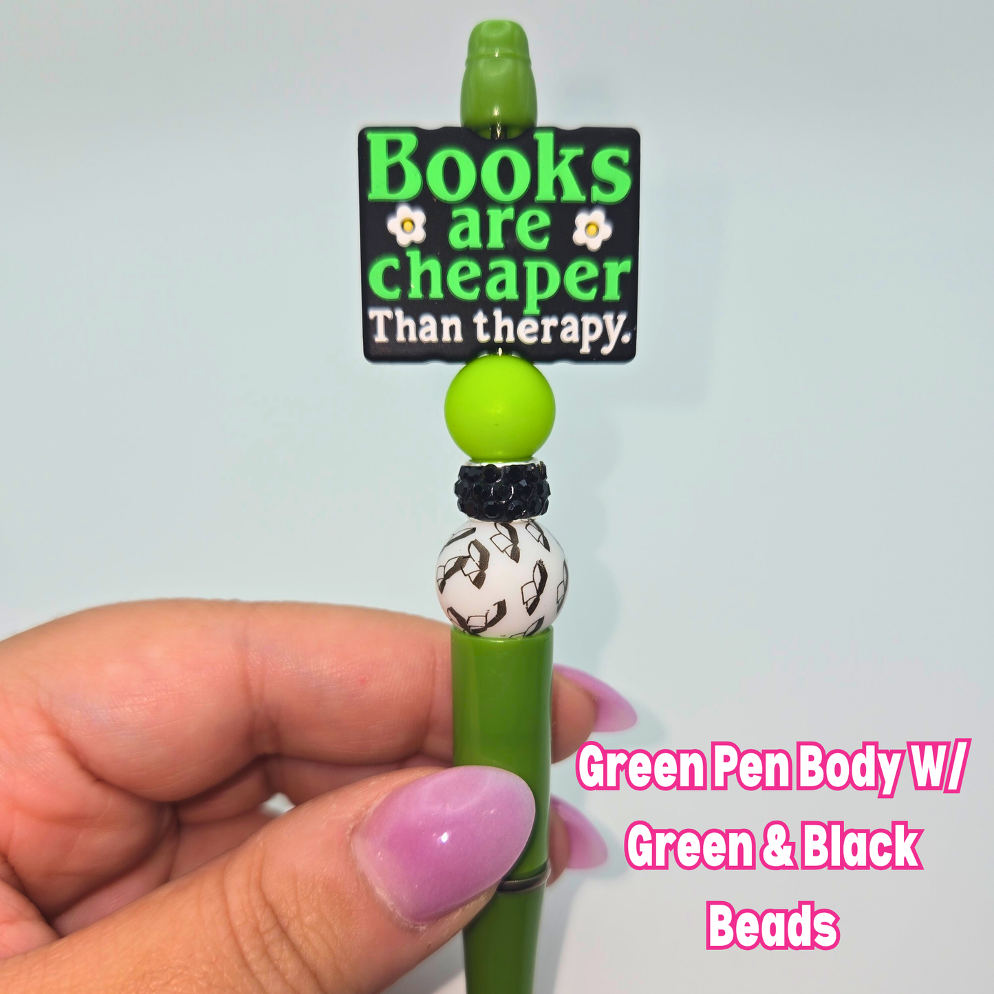 Books Are Cheaper Than Therapy Beaded Pen