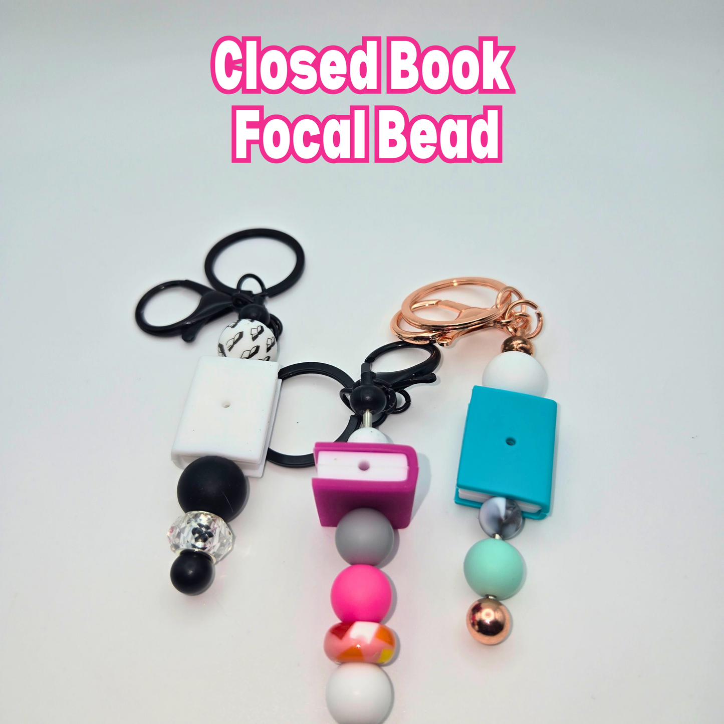 Closed Book Beaded Keychain