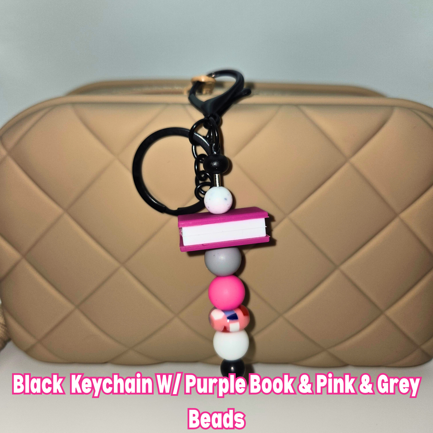 Closed Book Beaded Keychain