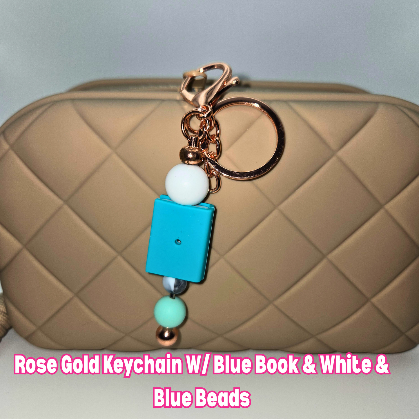 Closed Book Beaded Keychain