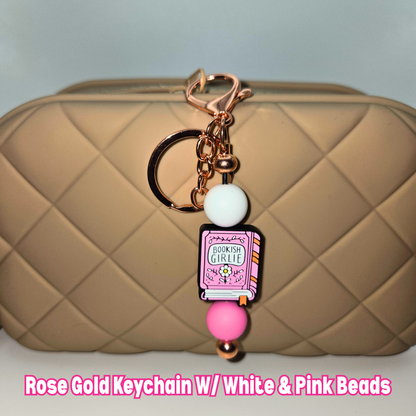 Bookish Girlie Beaded Keychain