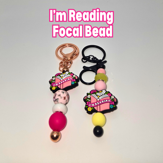 I'm Reading Beaded Keychain