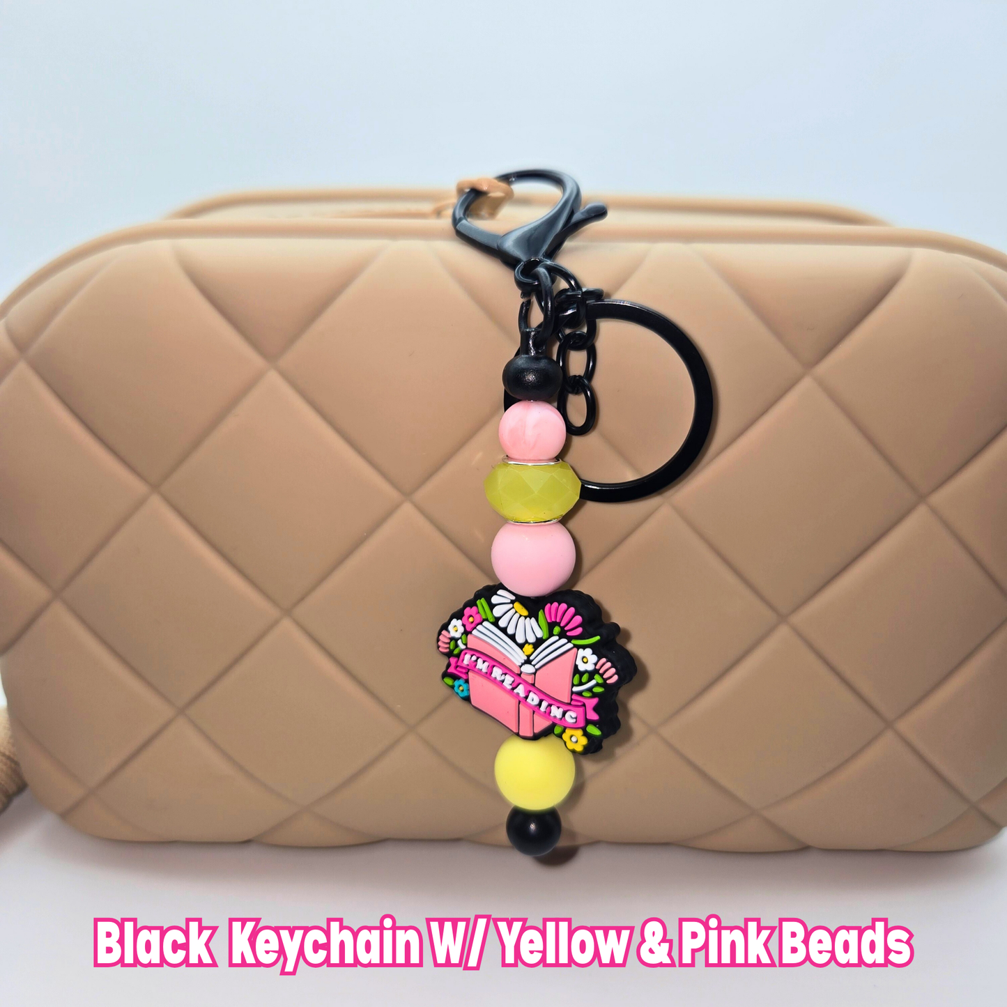 I'm Reading Beaded Keychain