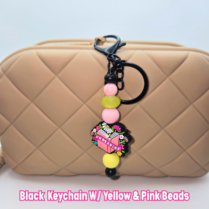 I'm Reading Beaded Keychain