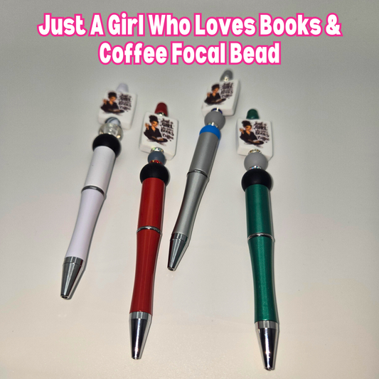 Just A Girl Who Loves Books & Coffee Beaded Pen