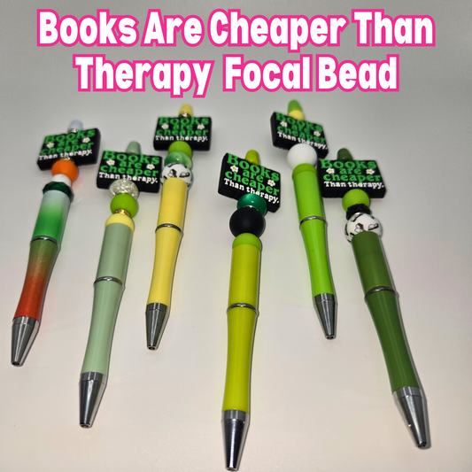 Books Are Cheaper Than Therapy Beaded Pen