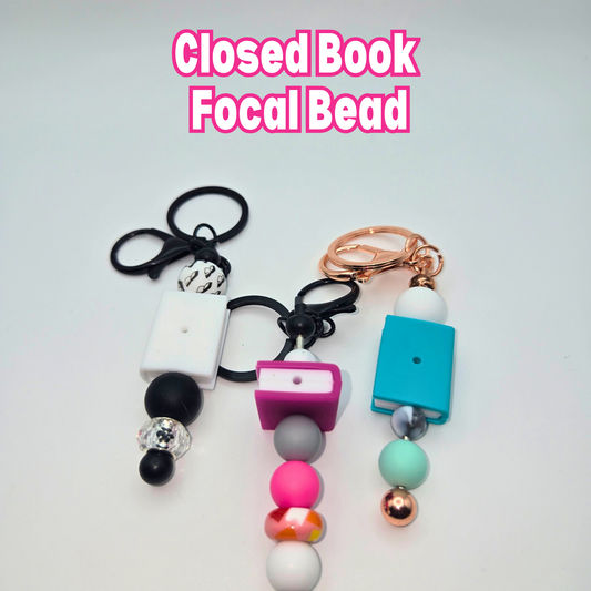 Closed Book Beaded Keychain