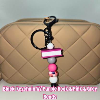Closed Book Beaded Keychain